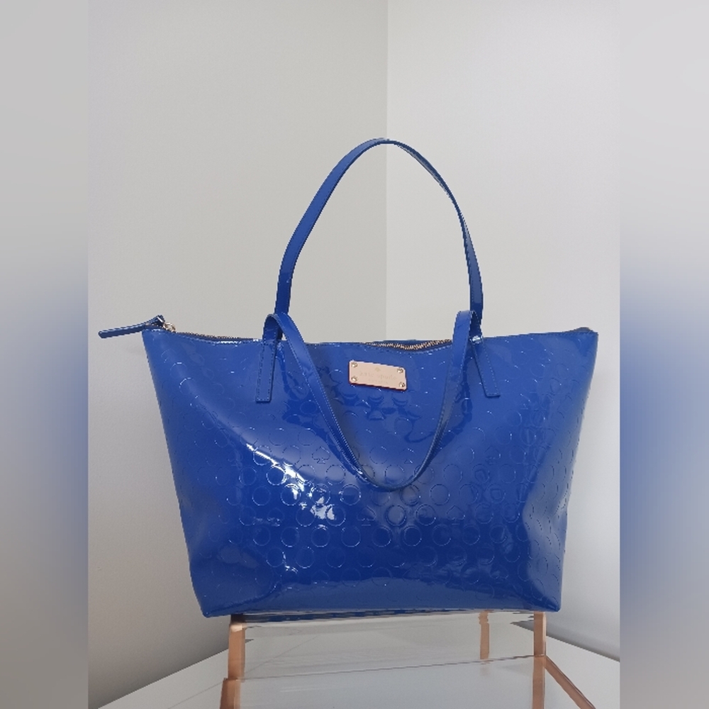Kate Spade - Cobalt Blue Patent Embossed Tote Bag